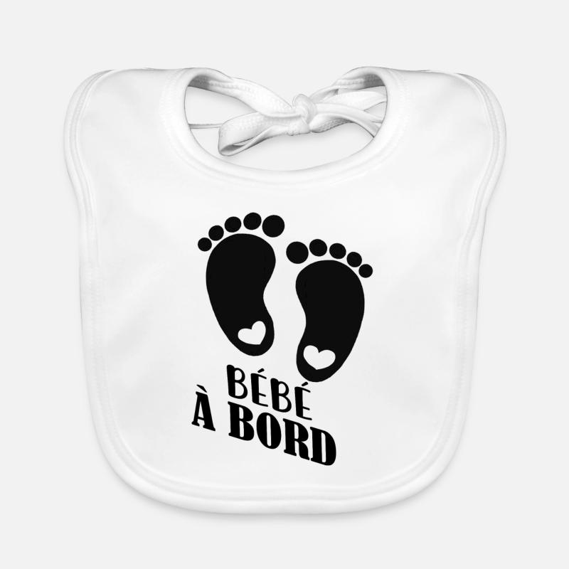 bébé à bord (pied) - Bavoir bio Bébé - blanc