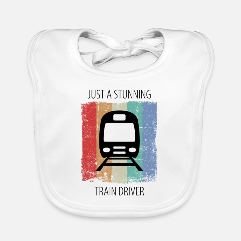 Train Railway Railroad Worker Trains Train Driver Organic Baby Bibs
