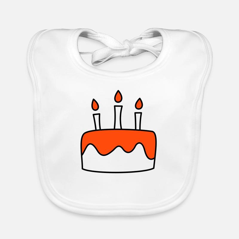 Geburtstagstorte dreifarbig Baby Bio-Lätzchen