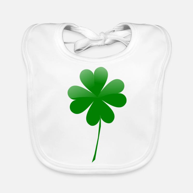 kleeblatt glueck shamrock luck four leaf clover43 Baby Bio-Lätzchen