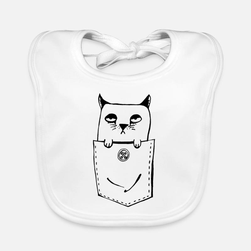 Katze im Sack - Kitty in der Brusttasche - Cat Baby Bio-Lätzchen