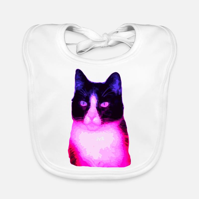 Chat chat chat - Bavoir bio Bébé - blanc
