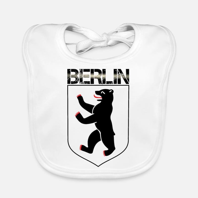 Blason de l’ours de Berlin - Bavoir bio Bébé - blanc