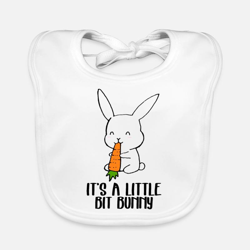 Lapin mignon mangeant un calot de carotte Bavoir bio Bébé