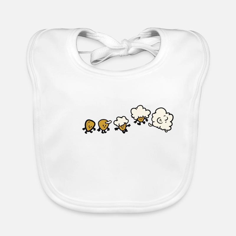 Popcorn Evolution - Bavoir bio Bébé - blanc