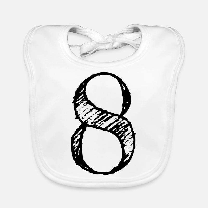 Chiffre 8 huit - Numéro 8 (hand-drawn) Bavoir bio Bébé