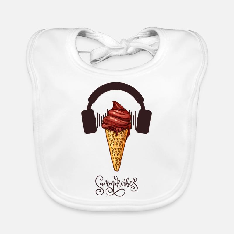 melting chocolate Ice Cream & Techno Summer Vibes Baby Bio-Lätzchen