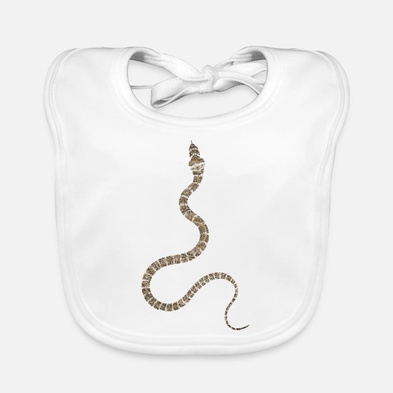 serpent - Bavoir bio Bébé - blanc