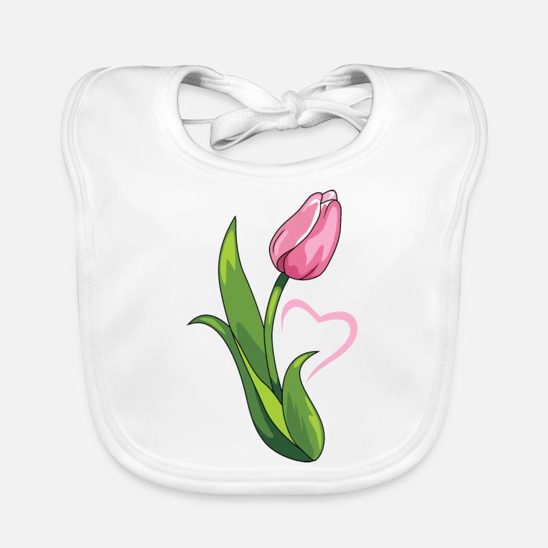 Tulipe rose Bavoir bio Bébé