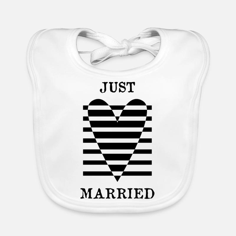 JUST MARRIED. VIVE LES MARIES. SAINT VALENTIN Bavoir bio Bébé