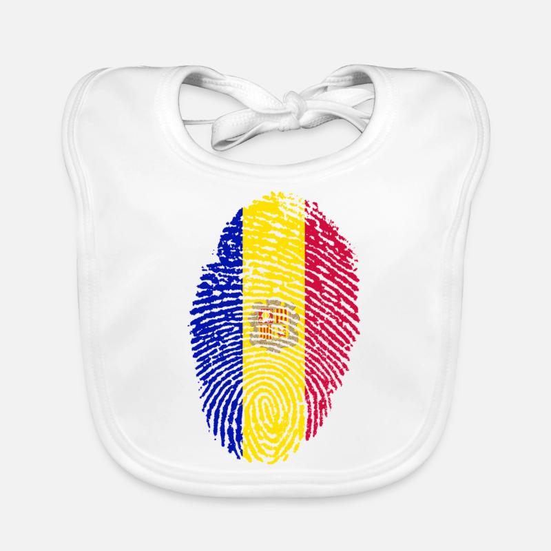 Drapeau d’Andorre Bavoir bio Bébé