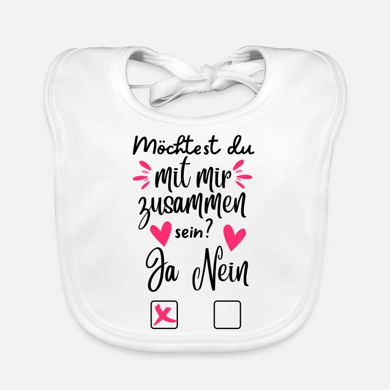 "Möchtest du mit mir zusammen sein?" Design Baby Bio-Lätzchen