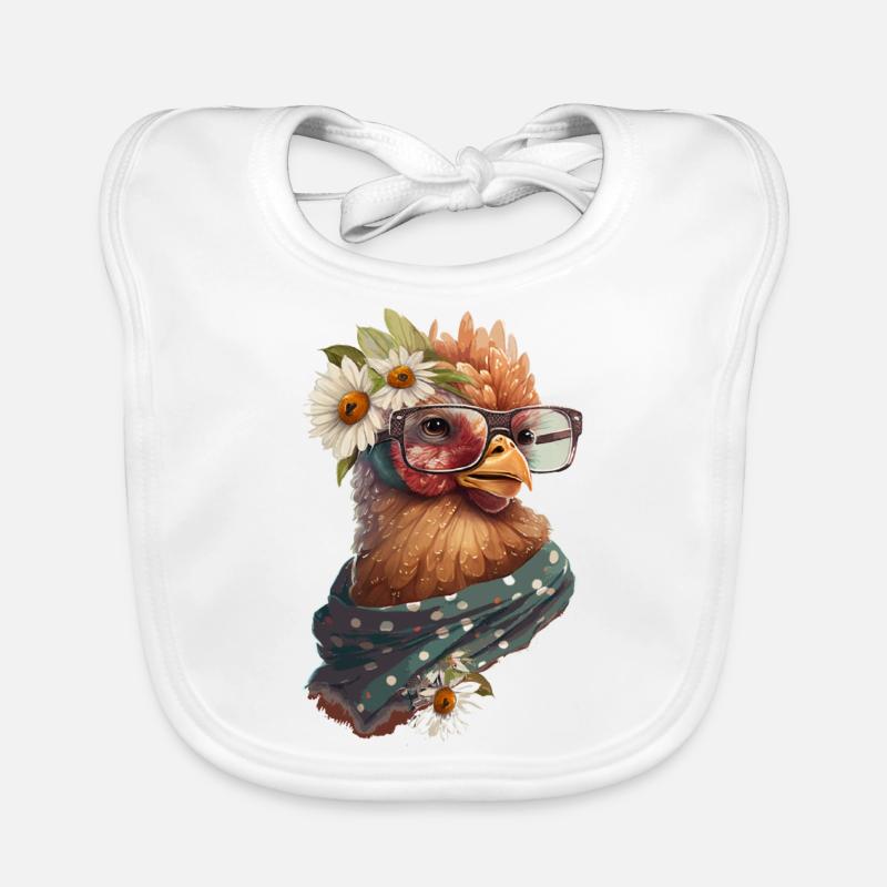Funny chicken Organic Baby Bibs