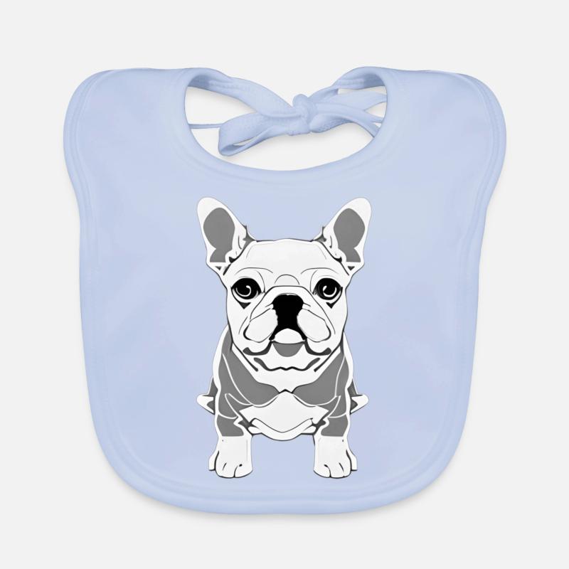 Motif d’impression graphique de conception de bouledogue français Bavoir bio Bébé