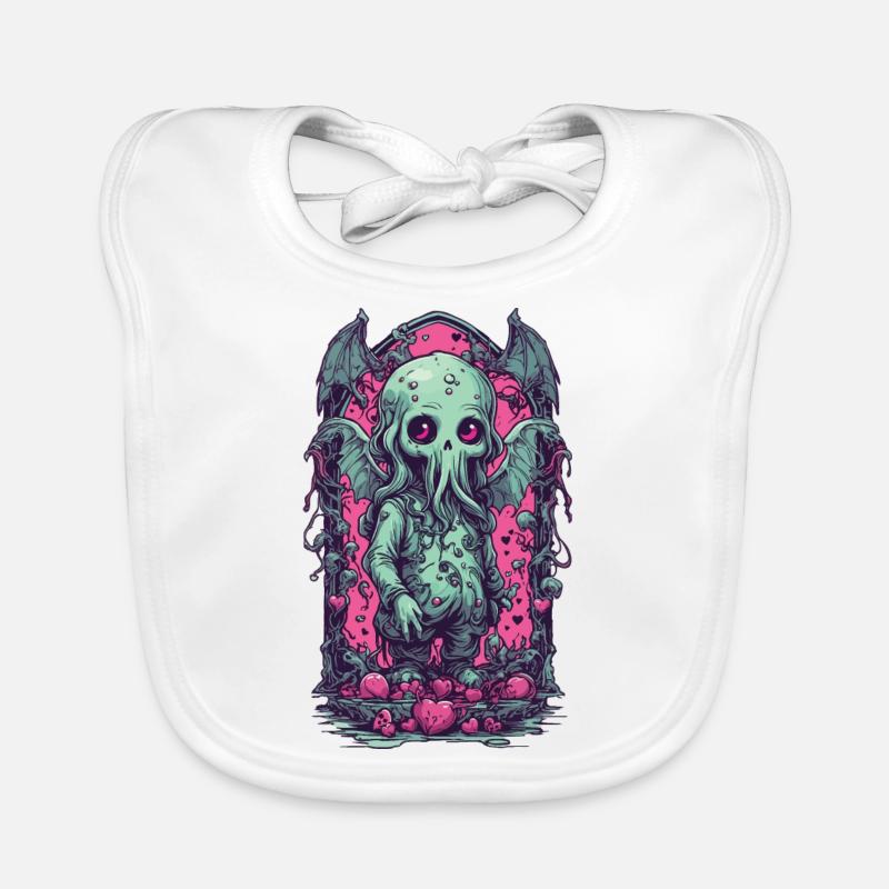 Kawaii Cthulhu Goth monstre Halloween Design Bavoir bio Bébé