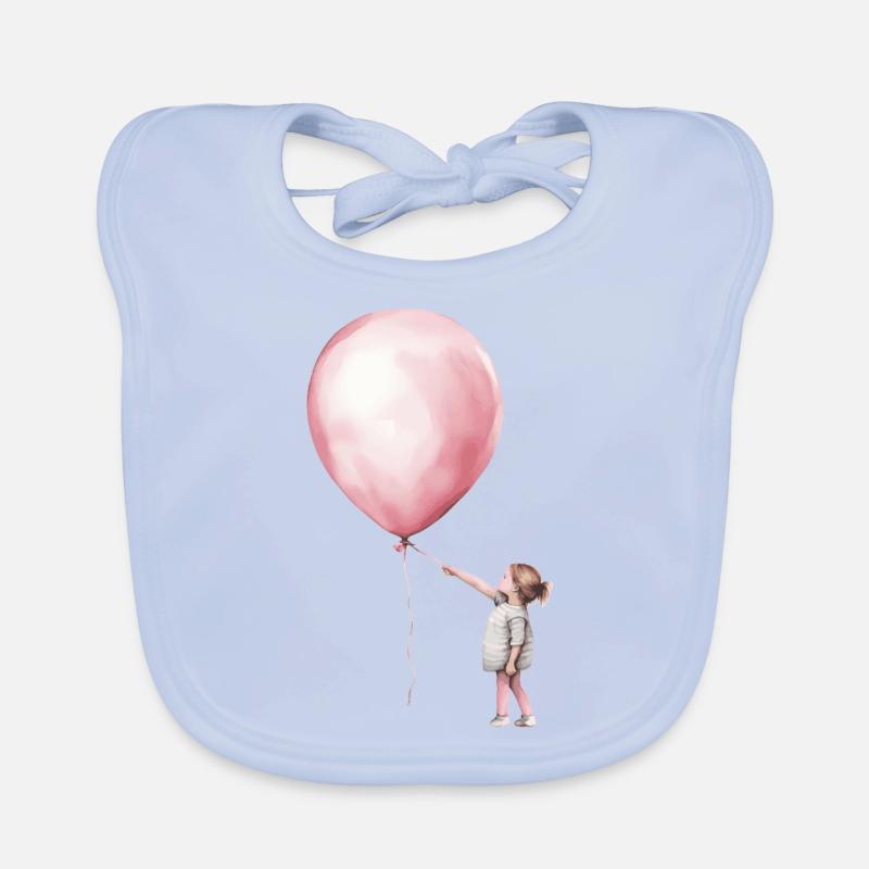 Mädchen mit Ballon Geschenk Baby Bio-Lätzchen