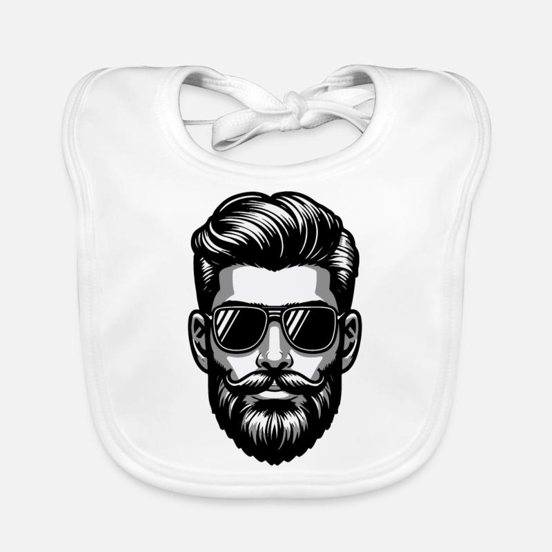 Stilvoller und trendiger Mann mit Bart Baby Bio-Lätzchen