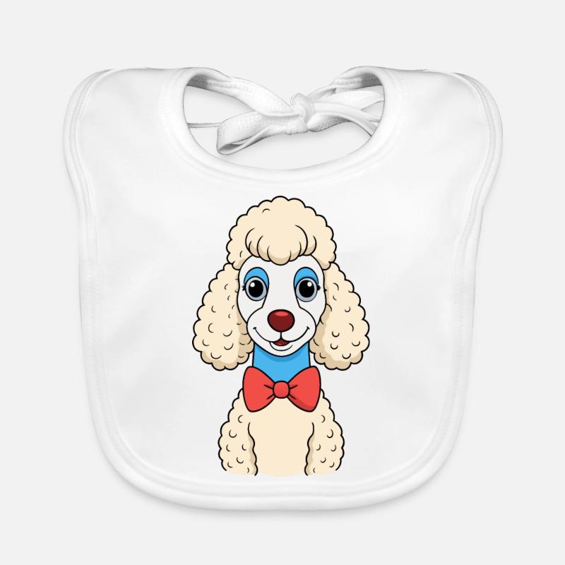 Eleganter Pudel mit Fliege Baby Bio-Lätzchen