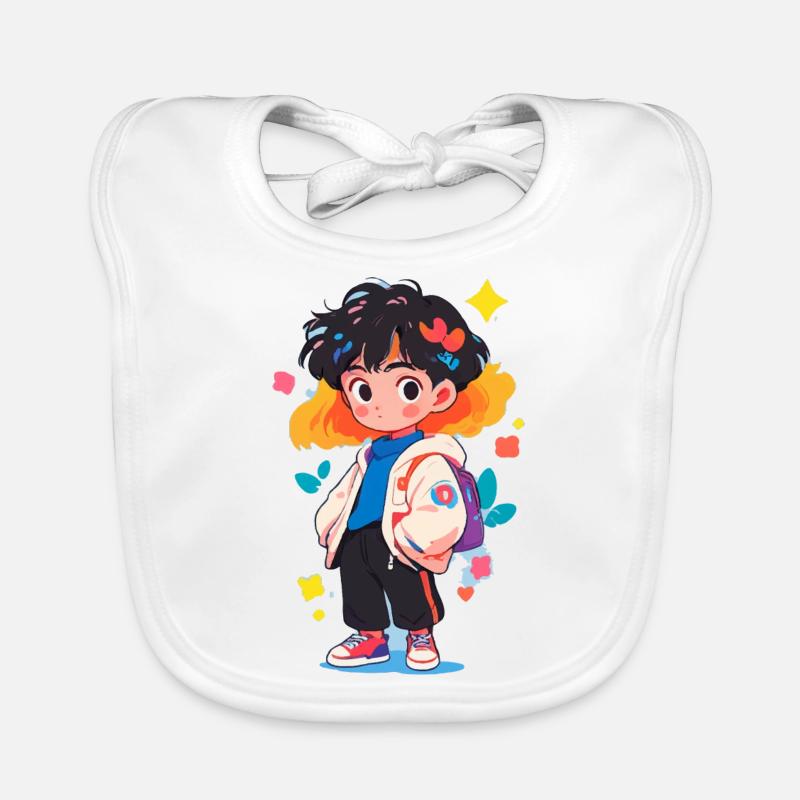 Manga Garçon - Bavoir bio Bébé - blanc