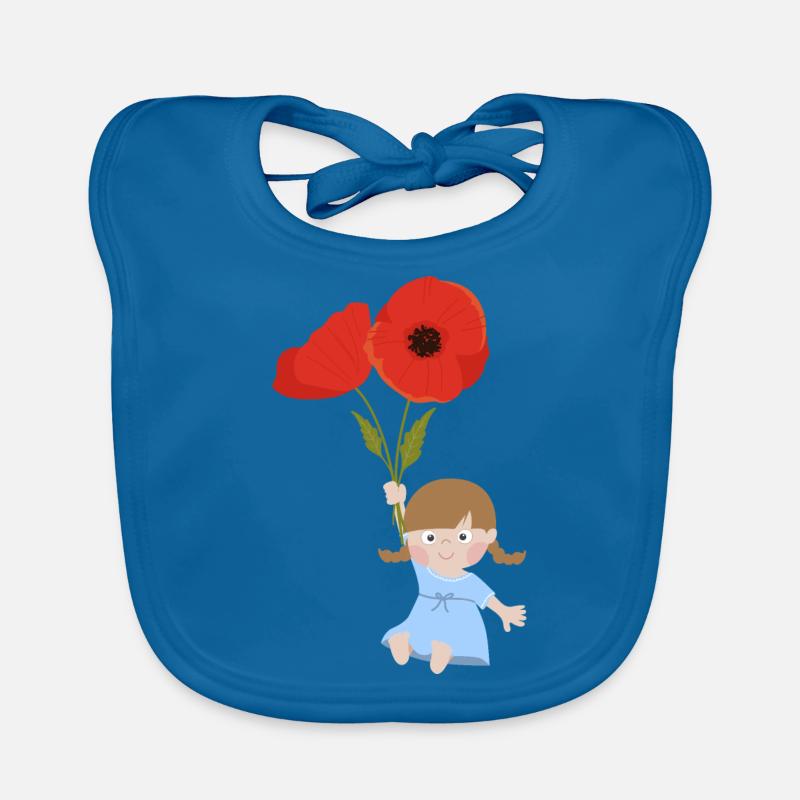 Kleines Mädchen mit Mohnblumen Baby Bio-Lätzchen