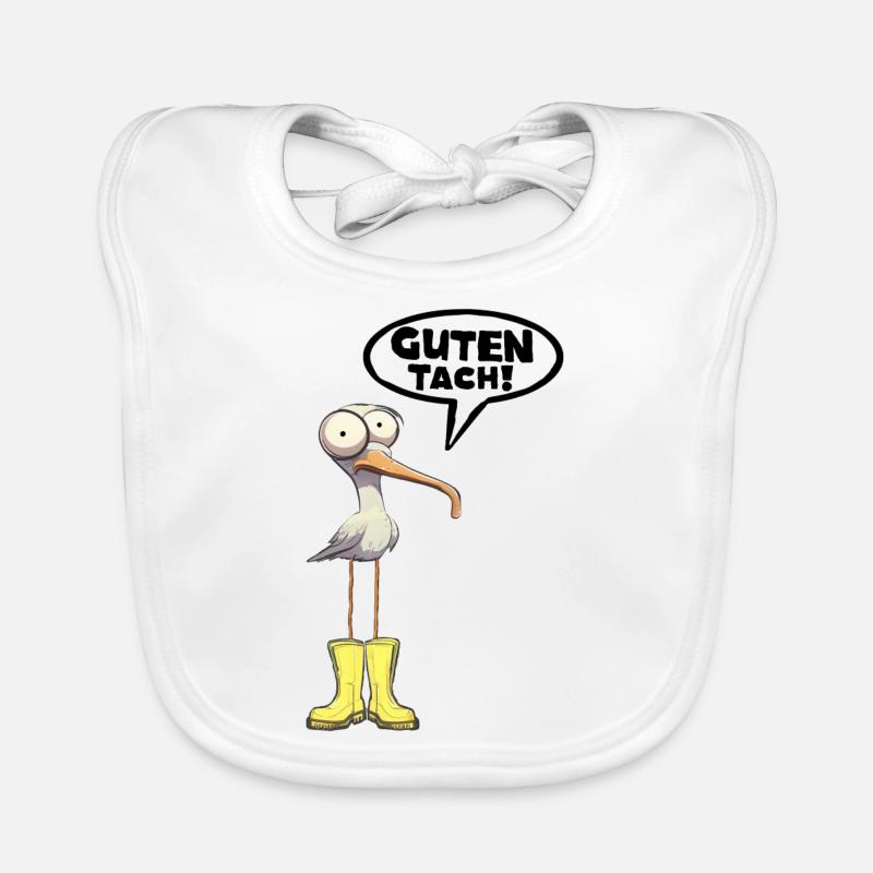 Guten Tach Möwe Lustiger Spruch Witzig Spruch - Baby Bio-Lätzchen - Weiß