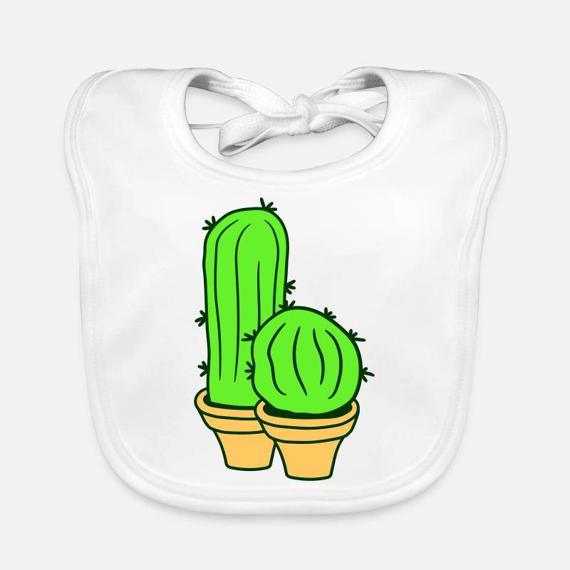 2 petits Cactus Cactus Épines Desert Pot de Fleurs Bavoir bio Bébé