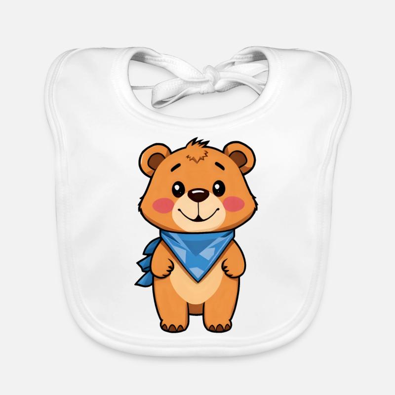 Stylish Teddy Bear Organic Baby Bibs