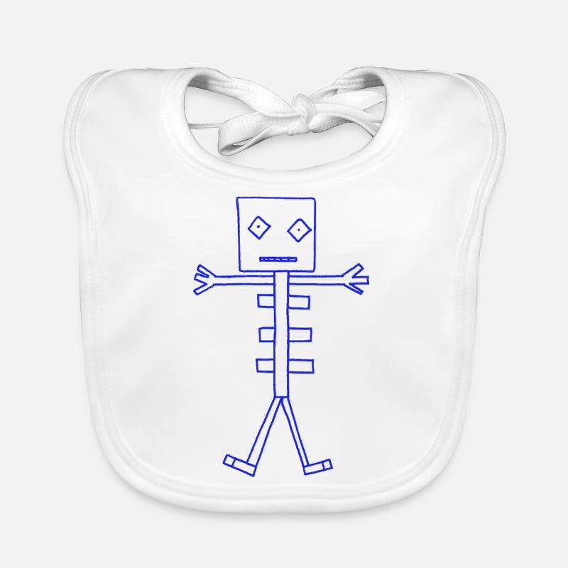 Skeleton Robot Organic Baby Bibs