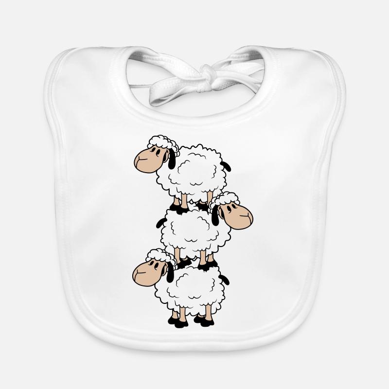 3 Tour de moutons Cirque Acrobaties Trois artistes Fun Bavoir bio Bébé
