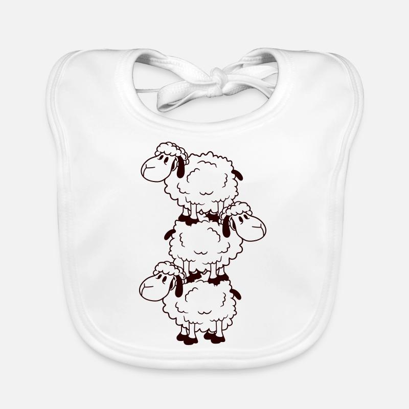 3 Sheep Tower Circus Acrobatics Three Artists Fun Organic Baby Bibs