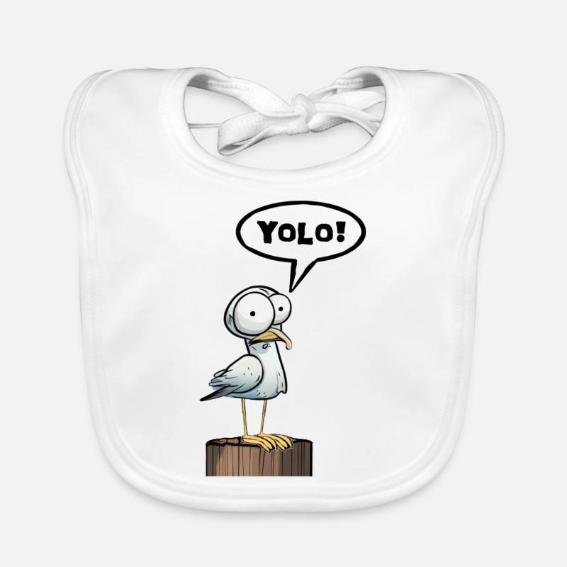 Möwe Sprechblase Yolo Baby Bio-Lätzchen