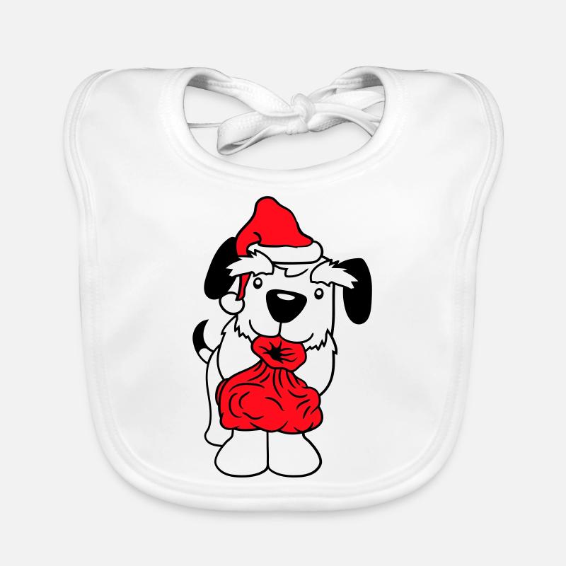 Hund Weihnachtsmann Weihnachten Geschenke Sack Hut Baby Bio-Lätzchen