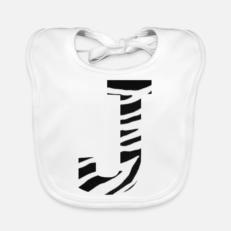 Letter j zebra Organic Baby Bibs