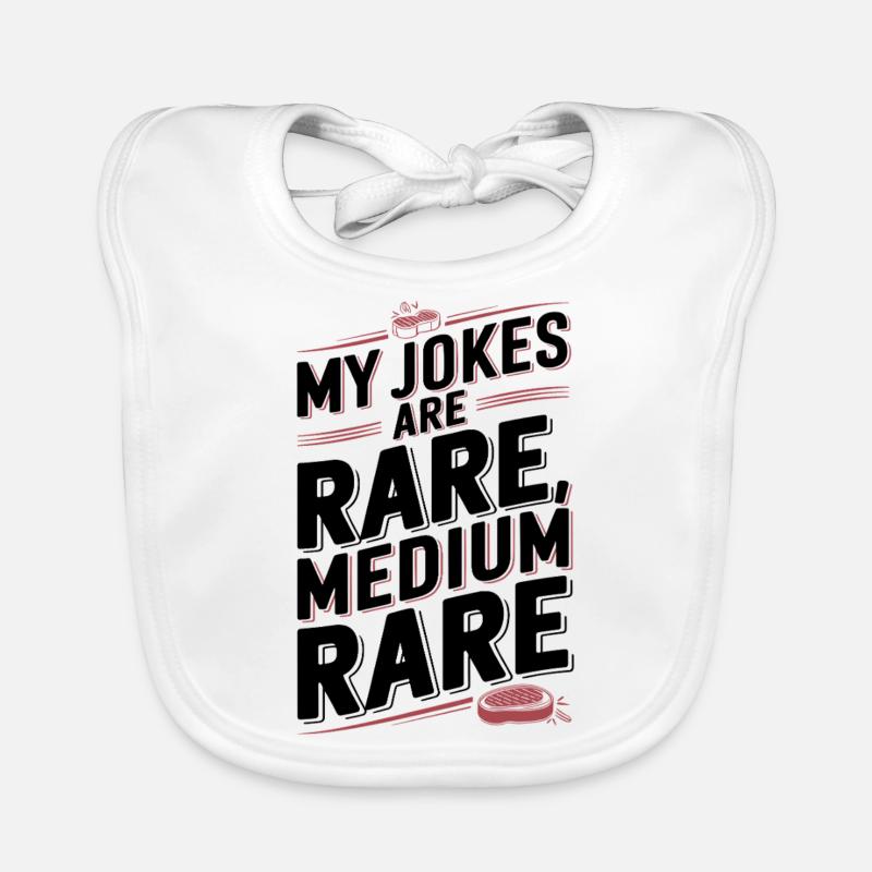 Medium Rare Jokes Organic Baby Bibs