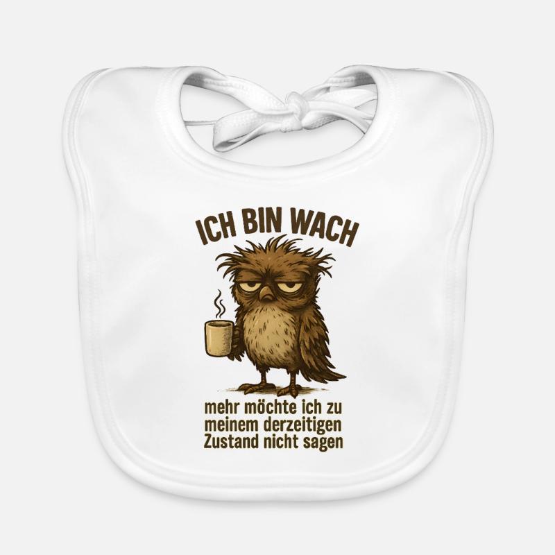 Ich bin wach Büro Kaffee - Baby Bio-Lätzchen - Weiß