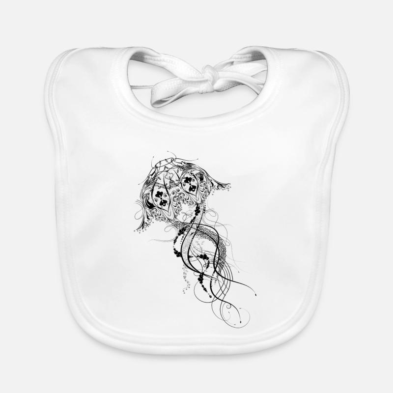 An artisticly decorated jellyfish Organic Baby Bibs