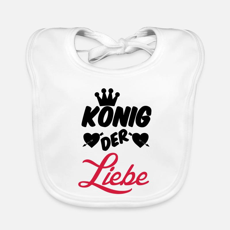 König der Liebe Paar Valentinstag Geschenk - Baby Bio-Lätzchen - Weiß