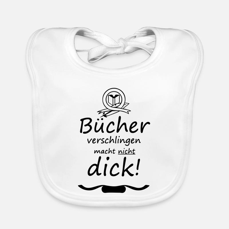 Bücher Spruch Buch Lesen Leser Geschenk Baby Bio-Lätzchen