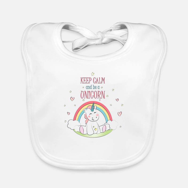 Licorne - Bavoir bio Bébé - blanc