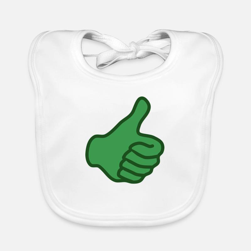 pouce vert - Bavoir bio Bébé - blanc