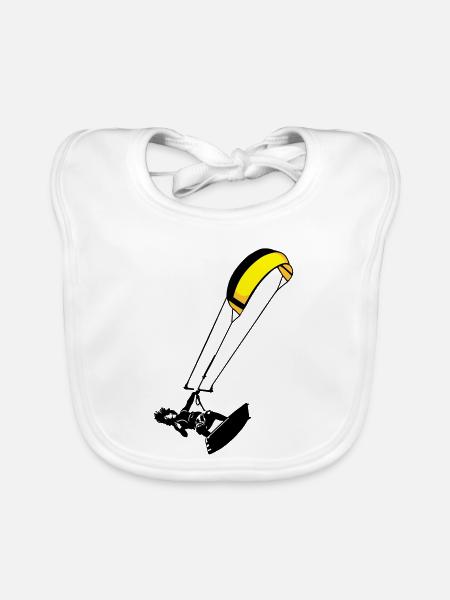 kite-surf - Baby Bio-Lätzchen - Weiß - Vorne
