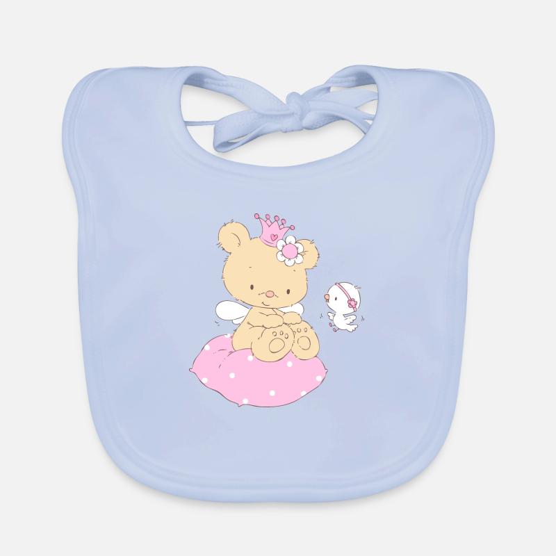 Bear princess on cushion Bavoir bio Bébé