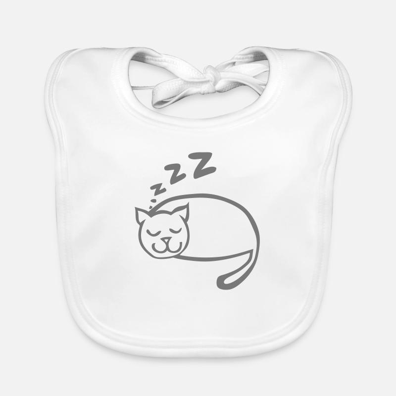 cat sleeps drawing zzz 1 Organic Baby Bibs