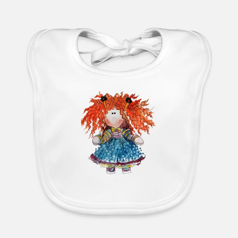 poupée rousse Bavoir bio Bébé