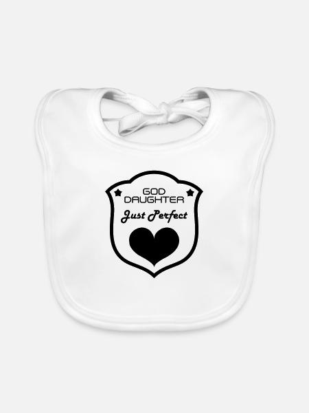 Goddaughter God Daughter Patentochter Filleule - Organic Baby Bibs - white - Front