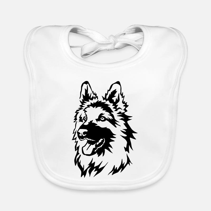 German shepherd head Organic Baby Bibs