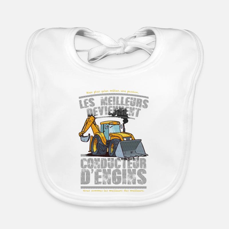 conducteur d engins Bavoir bio Bébé