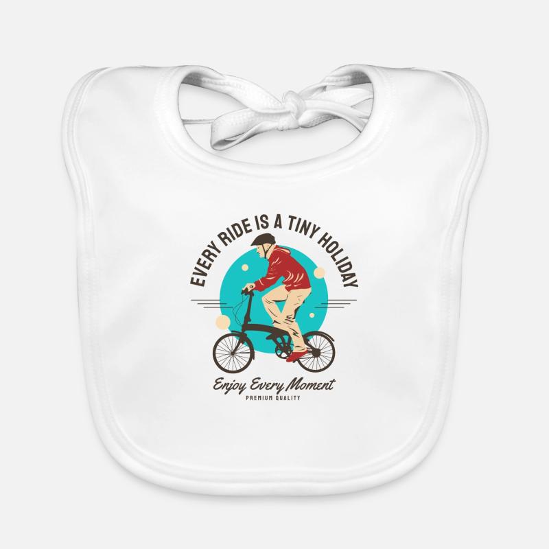 Every Ride is a tiny holiday - folding bicycle Organic Baby Bibs