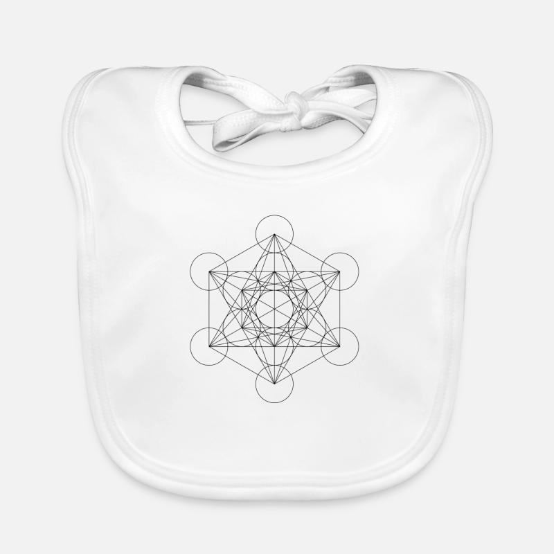 Metatron's Cube Black Organic Baby Bibs