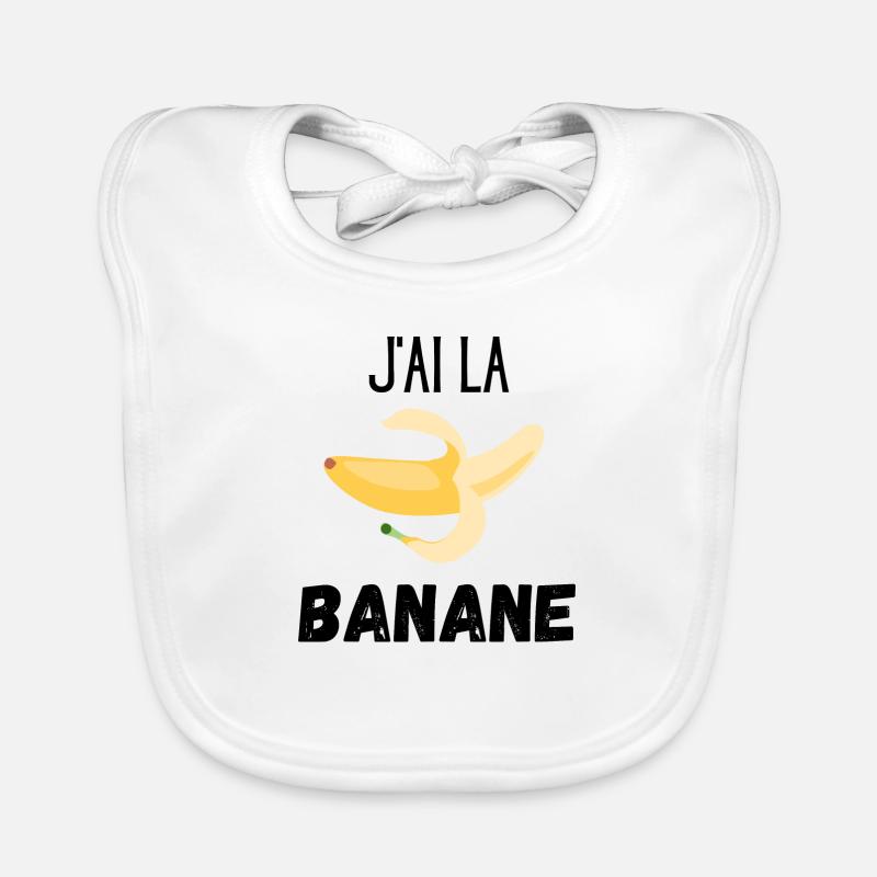 J'ai la banane - Bavoir bio Bébé - blanc